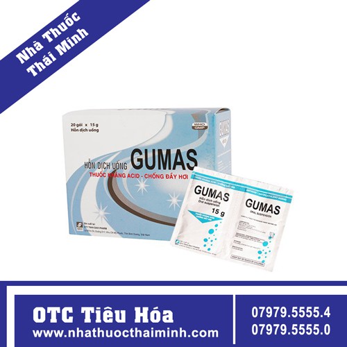 Gumas (Hộp 20 gói) Hỗn Dịch Uống , Thuốc kháng ACID - Chống Đầy Hơi
