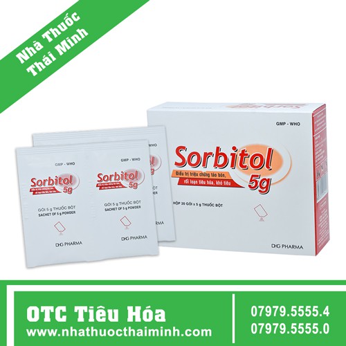 Sorbitol 5g (Hộp 20 gói) điều trị chứng táo bón , rối loạn tiêu hóa , khó tiêu