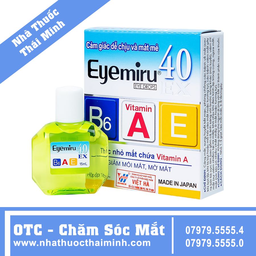 Thuốc nhỏ mắt Eyemiru 40 EX Lion hỗ trợ giảm mỏi mắt, mờ mắt (15ml)