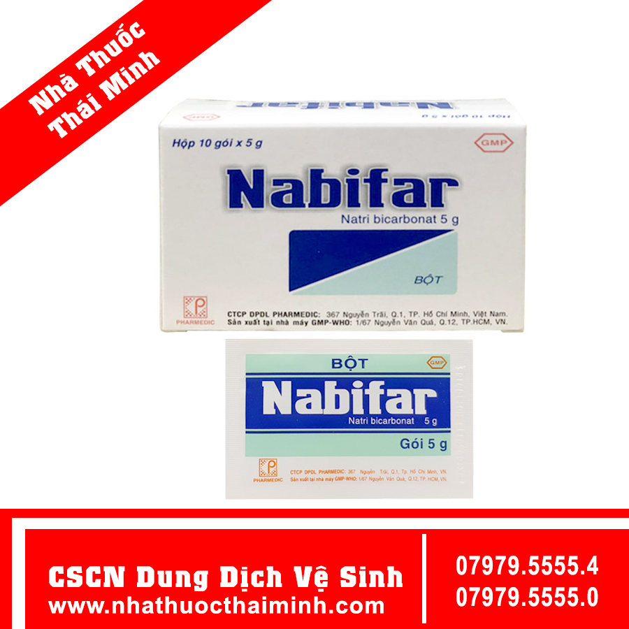 Bột Nabifar vệ sinh phụ khoa, khử mùi hôi nách (10 gói x 5g)