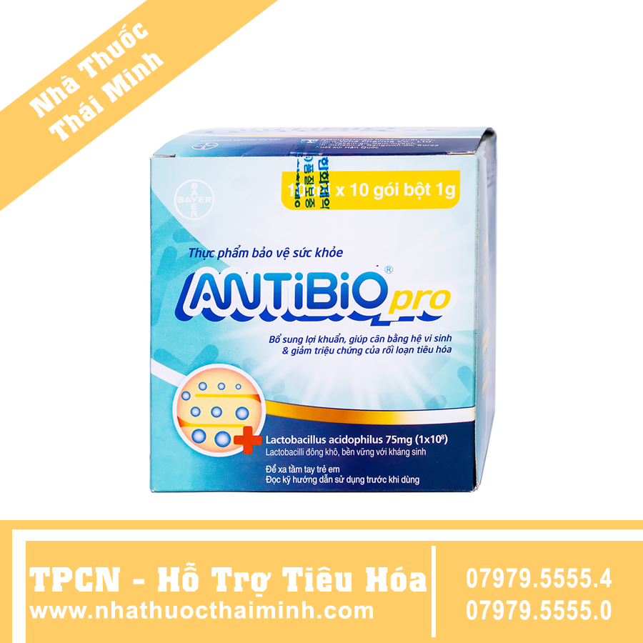 Men vi sinh AnTiBiO Pro Han Wha hỗ trợ bổ sung lợi khuẩn, cân bằng hệ vi sinh (1g x 100 gói)
