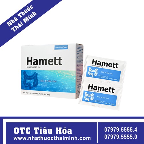 Hamett Diosmectite 3g Điều trị tiêu chảy