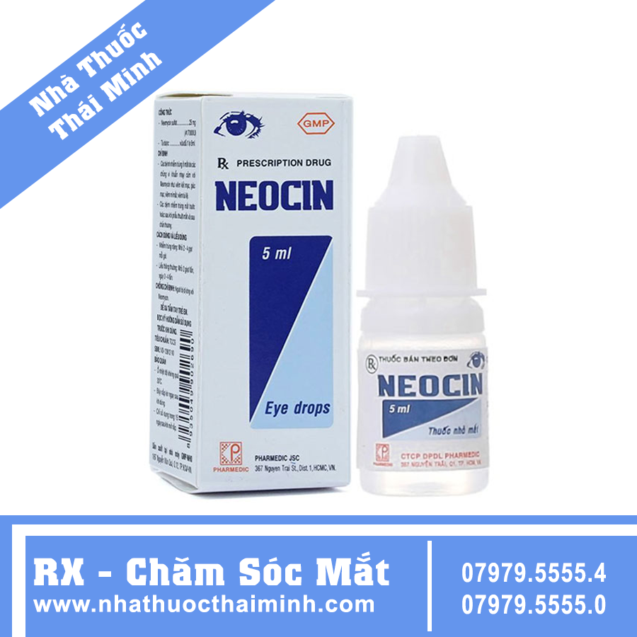 Thuốc nhỏ mắt Neocin Pharmedic điều trị viêm kết mạc, giác mạc (5ml)