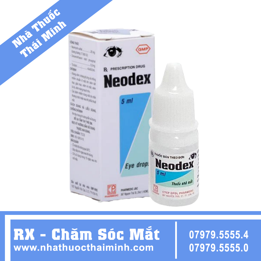 Thuốc Neodex Pharmedic hỗ trợ điều trị viêm mí mắt, viêm túi lệ (5ml)