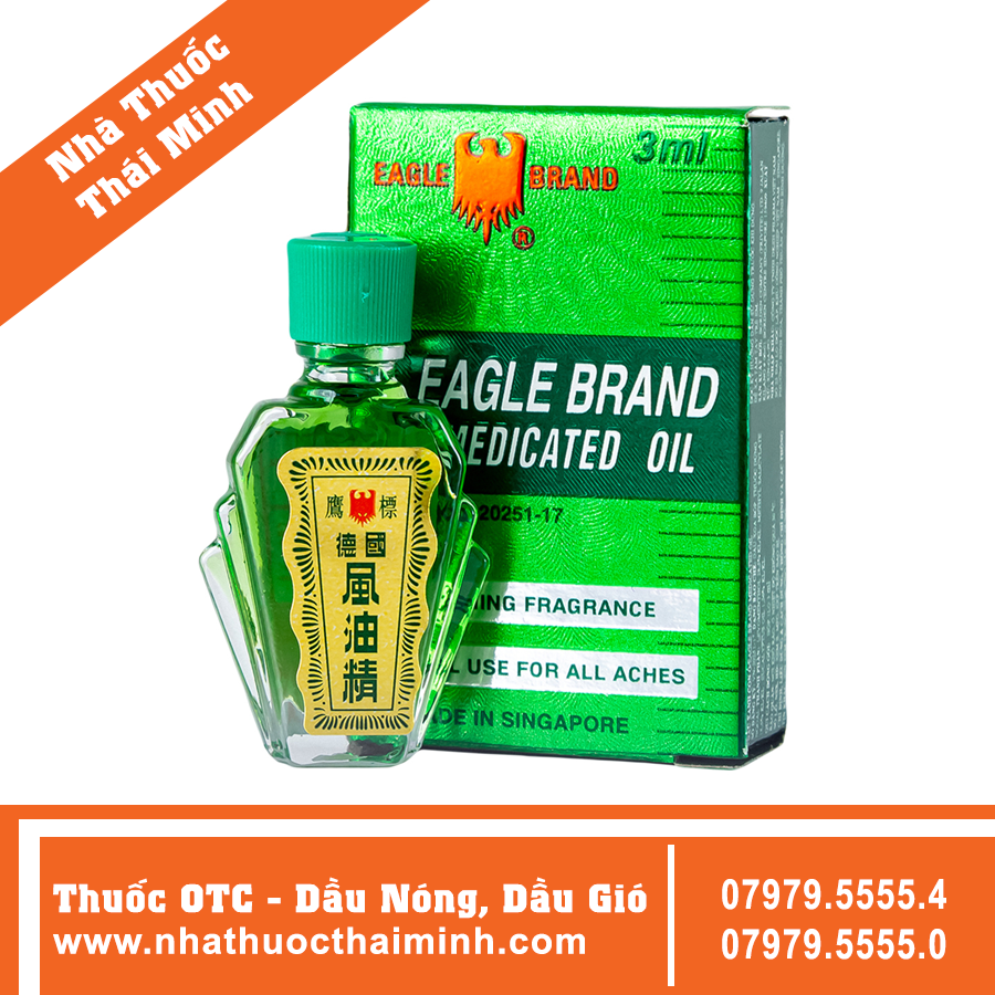 Dầu xanh Con Ó Eagle Brand Medicated Oil - Làm giảm tạm thời các đau nhức