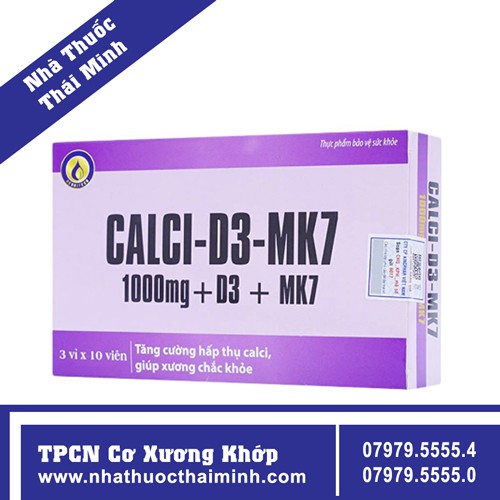 Viên nén Calci-D3-MK7 Herbitech điều trị giảm mật xương, loãng xương (30 viên)