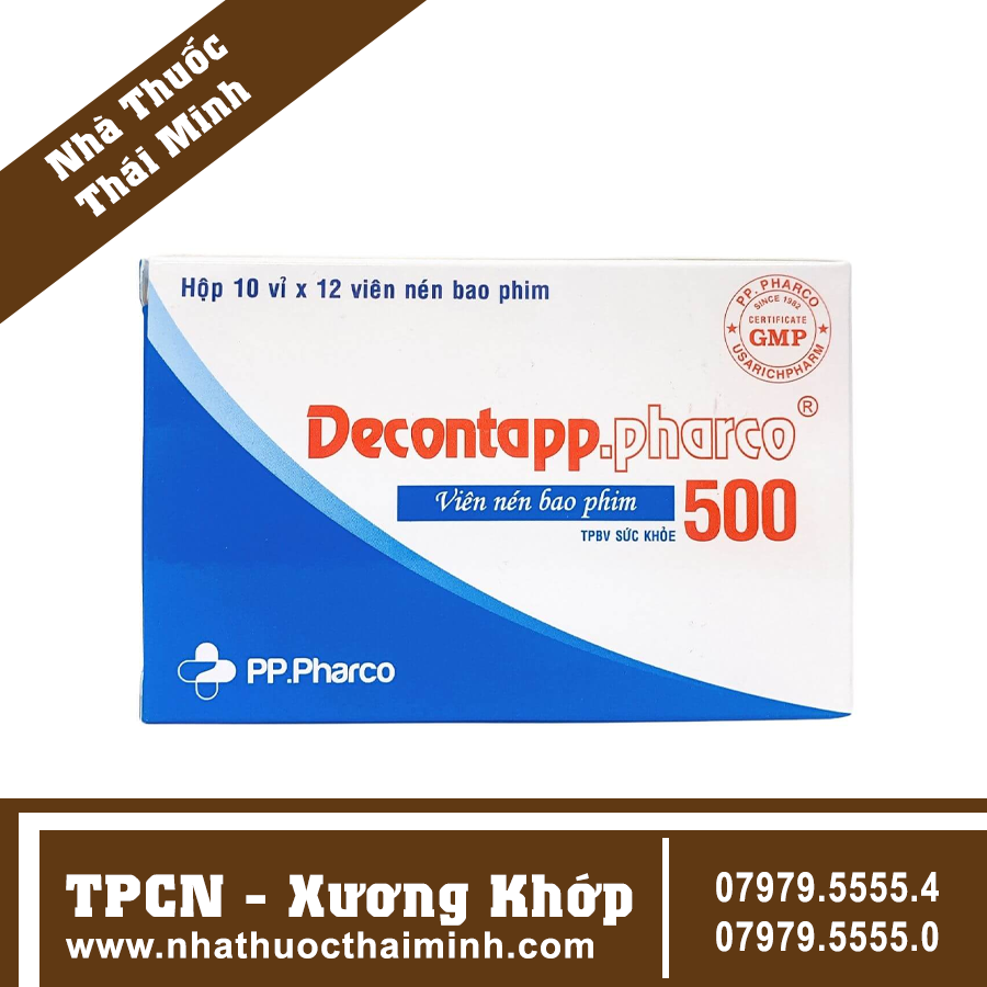 Decontapp.pharco 500 - Hỗ trợ giúp tiêu phong, mạnh gân cốt (10 vỉ x 12 viên)