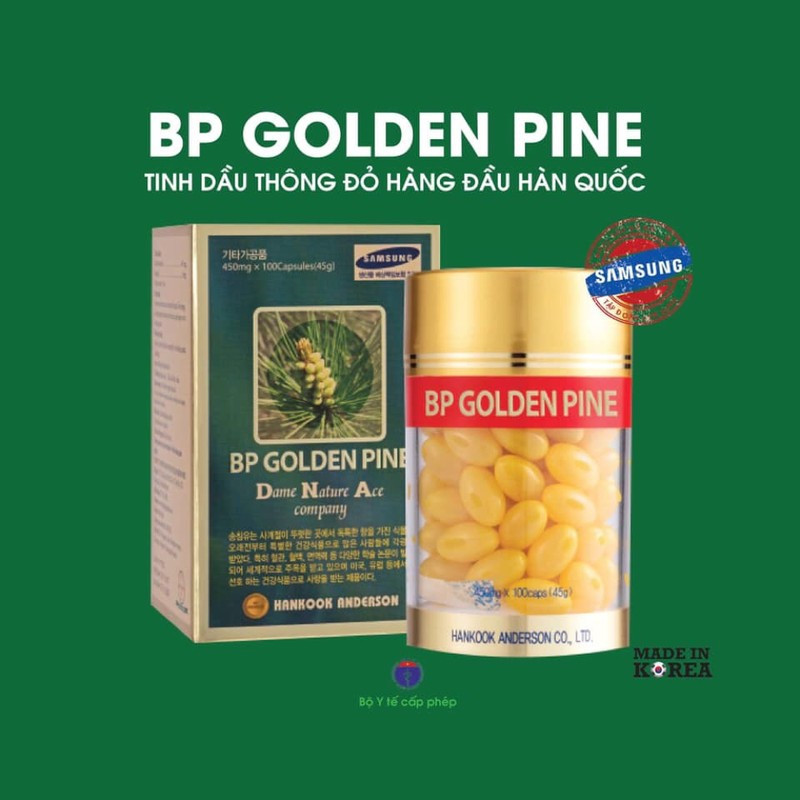 TInh dầu thông đỏ Hàn Quốc BP GOLDEN PINE/ lọ 100 viên giá sỉ​, giá bán buôn TINH DẦu THÔNG Đỏ HÀN QUỐC BP GOLDEN PINE