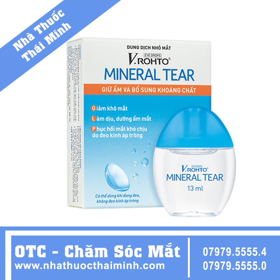 Dung dịch nhỏ mắt V.Rohto Mineral Tear hỗ trợ dưỡng ẩm, bổ sung khoáng chất (13ml)