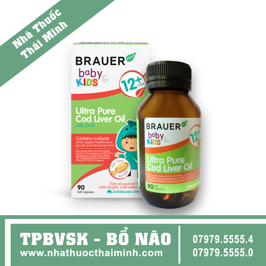 BRAUER ULTRA PURE COD LIVER OIL WITH DHA